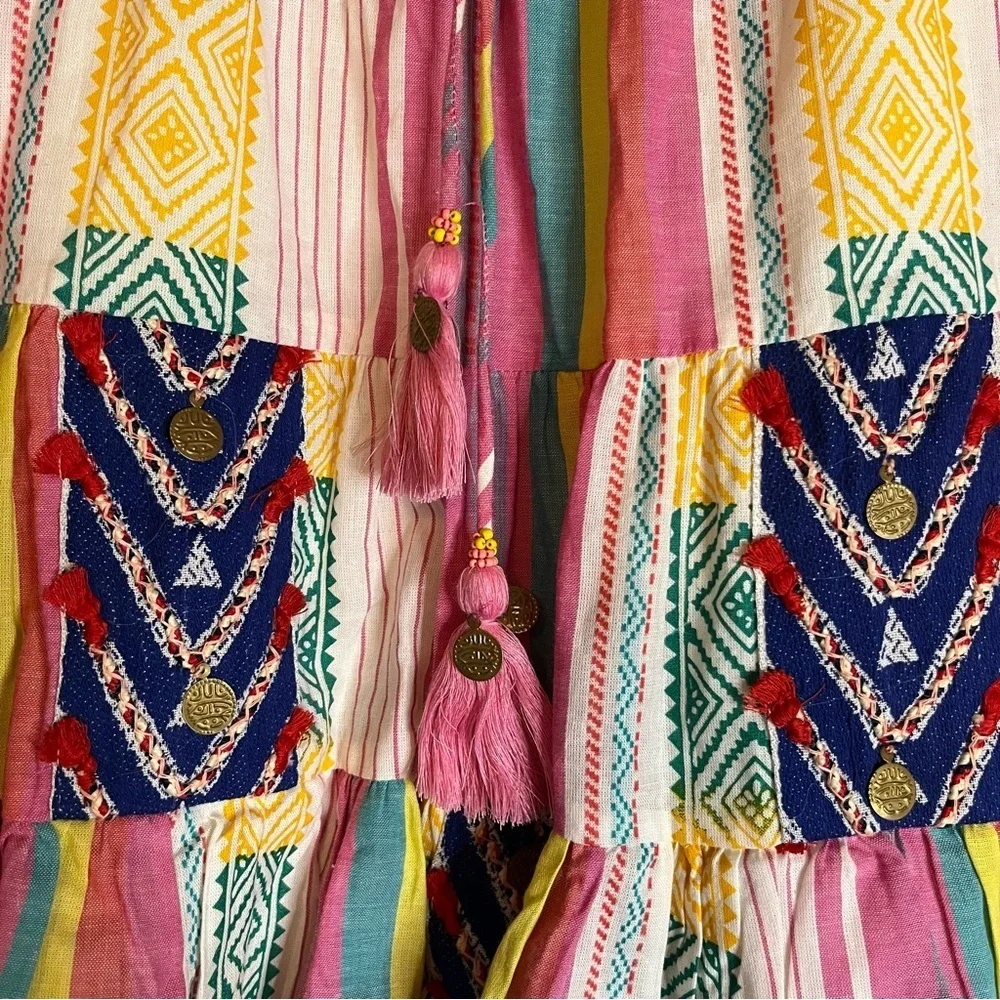ANTHROPOLOGIE VERB Pallavi Singhee Mini SKIRT BOHO Sz M Boho Peasant Patchwork